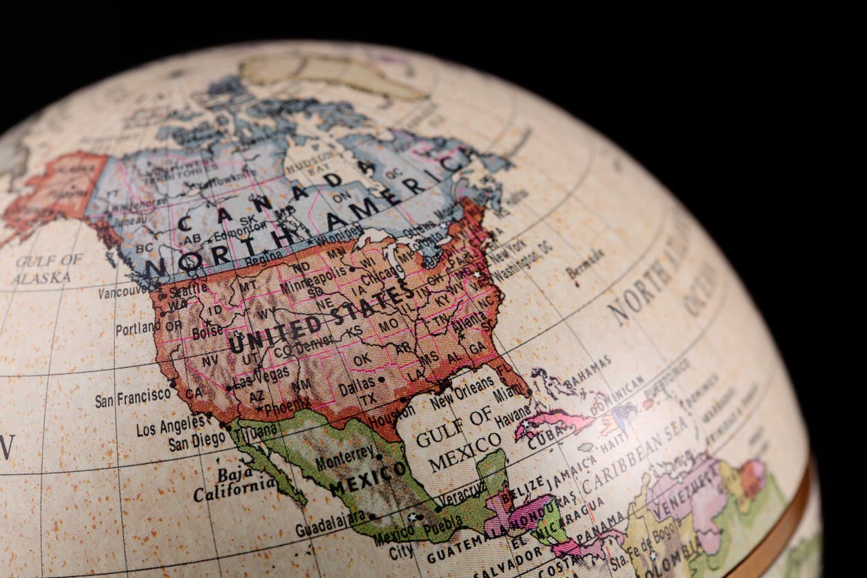 Globe de l’Amérique du Nord