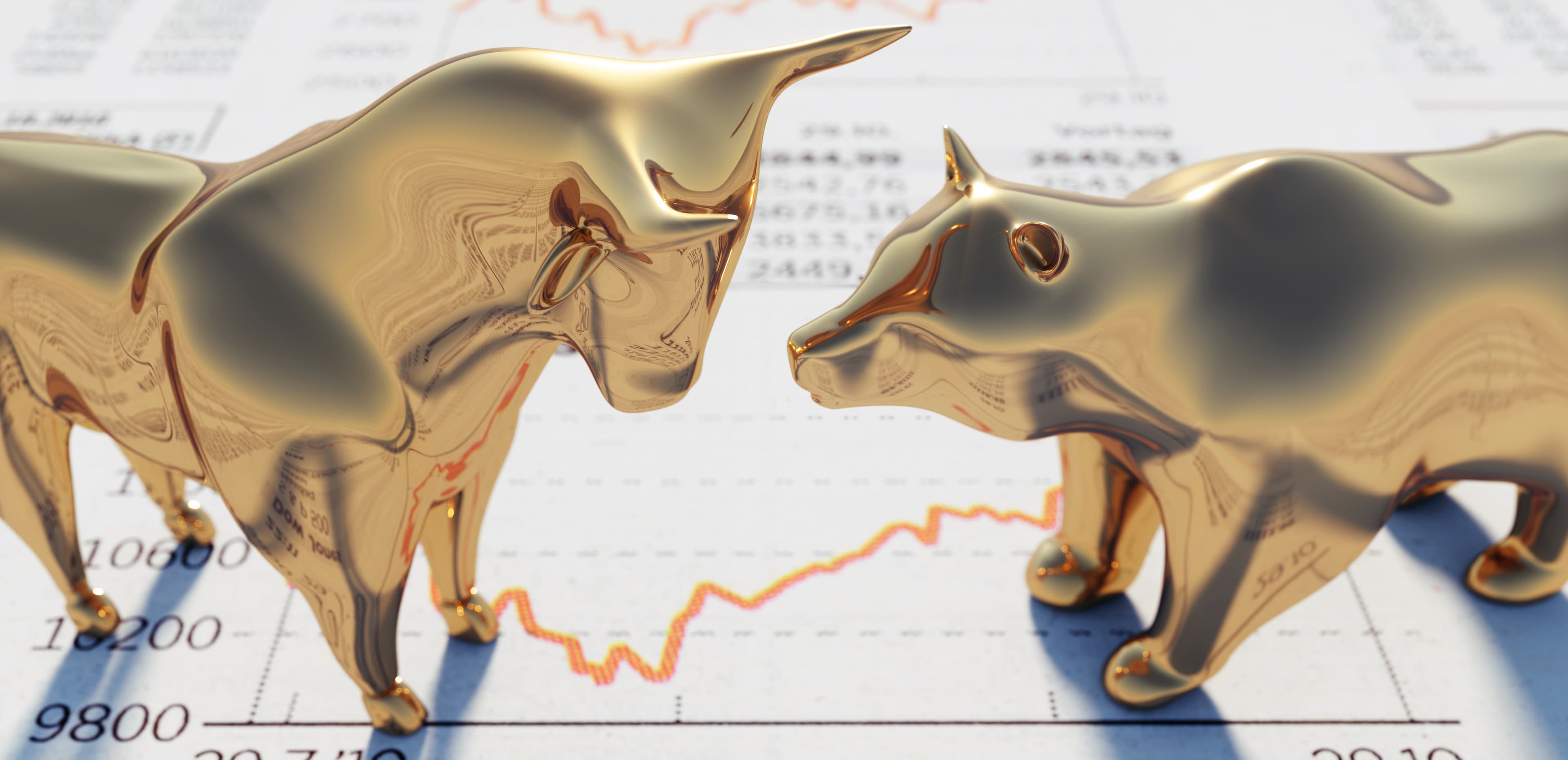 Haussier et baissier sur le journal financier